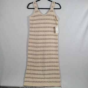 NWT Billabong Woman's Heat Waver Knit Dress Cream Brown Sz M